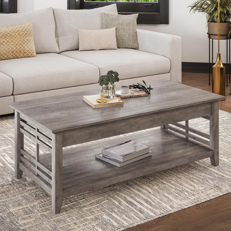 Bovadilla Floor Shelf Coffee Table with Storage 47.72 L Red Barrel Studio Color Espresso